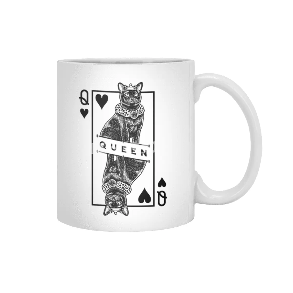 Burmese Cat Lover Queen Of Hearts Funny Pop Art Beyaz Kupa