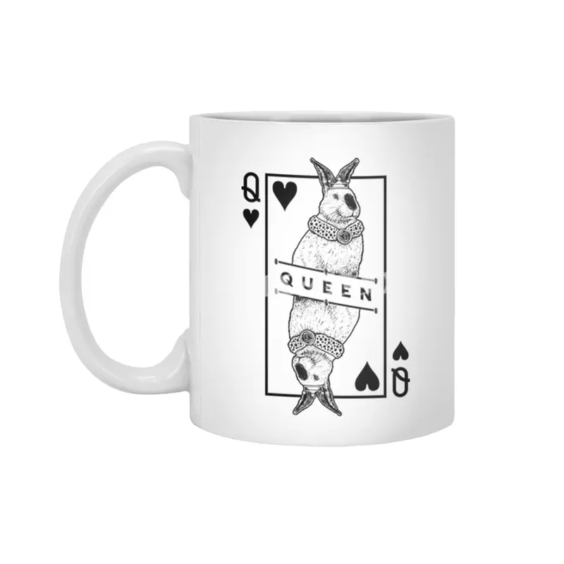 Californian Bunny Rabbit Queen Of Hearts Funny Pet Pop Art Beyaz Kupa