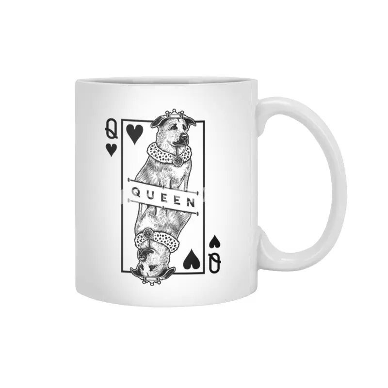 Chinook Queen Of Hearts Funny Dog Lover Pop Art Beyaz Kupa