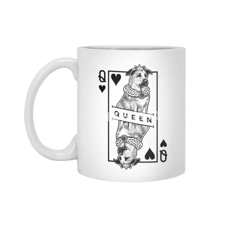 Chinook Queen Of Hearts Funny Dog Lover Pop Art Beyaz Kupa