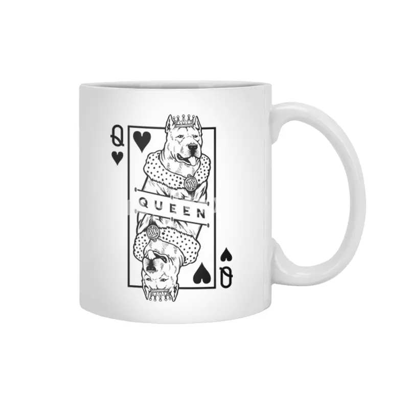 Dogo Argentino Queen Of Hearts Funny Dog Lover Card Pop Art Beyaz Kupa
