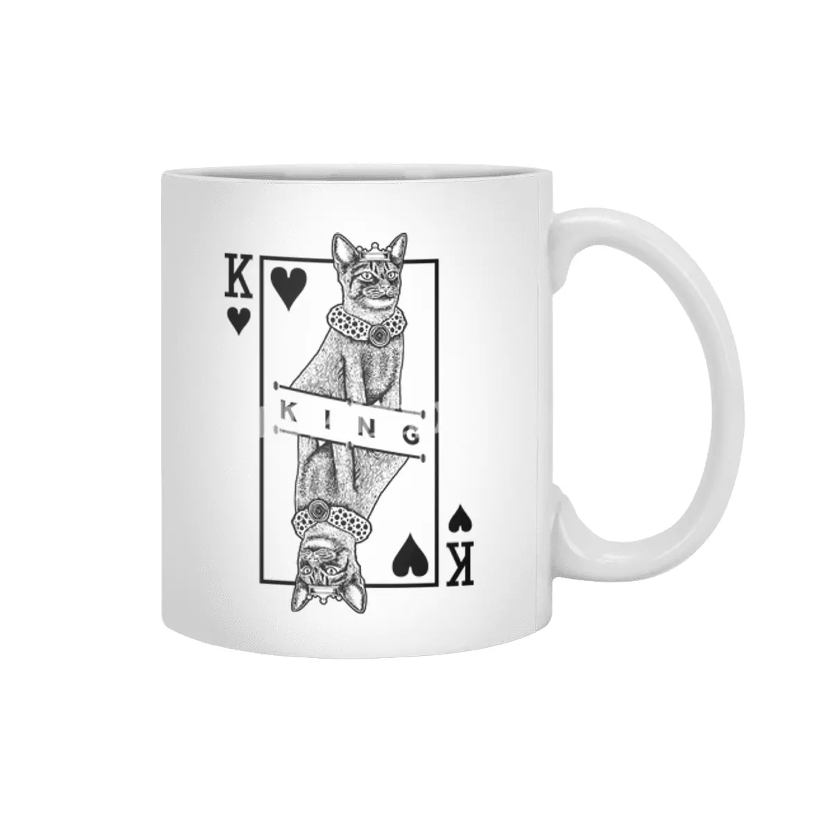 Abyssinian Cat Lover King Of Hearts Beyaz Kupa