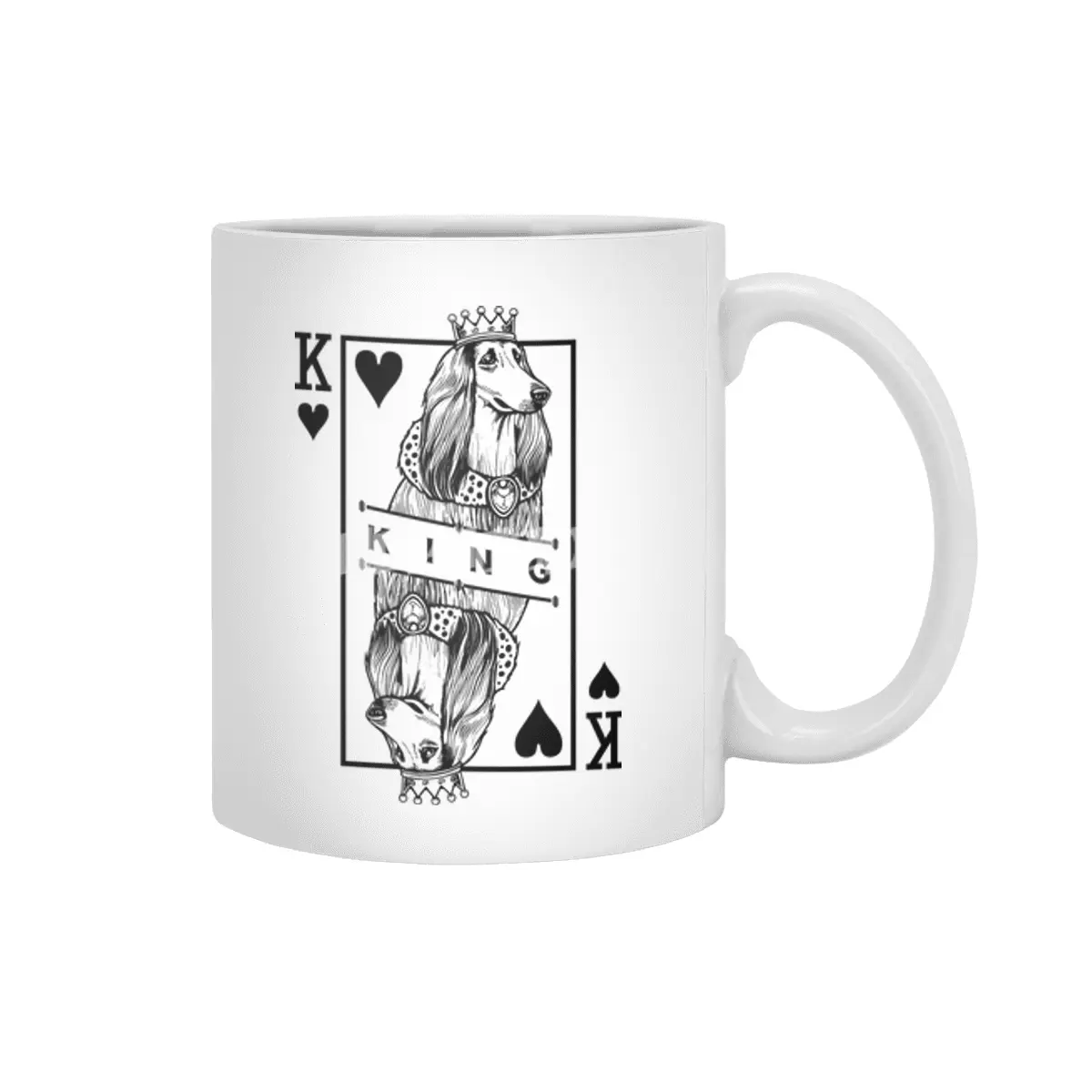 Afghan Hound King Of Hearts Beyaz Kupa