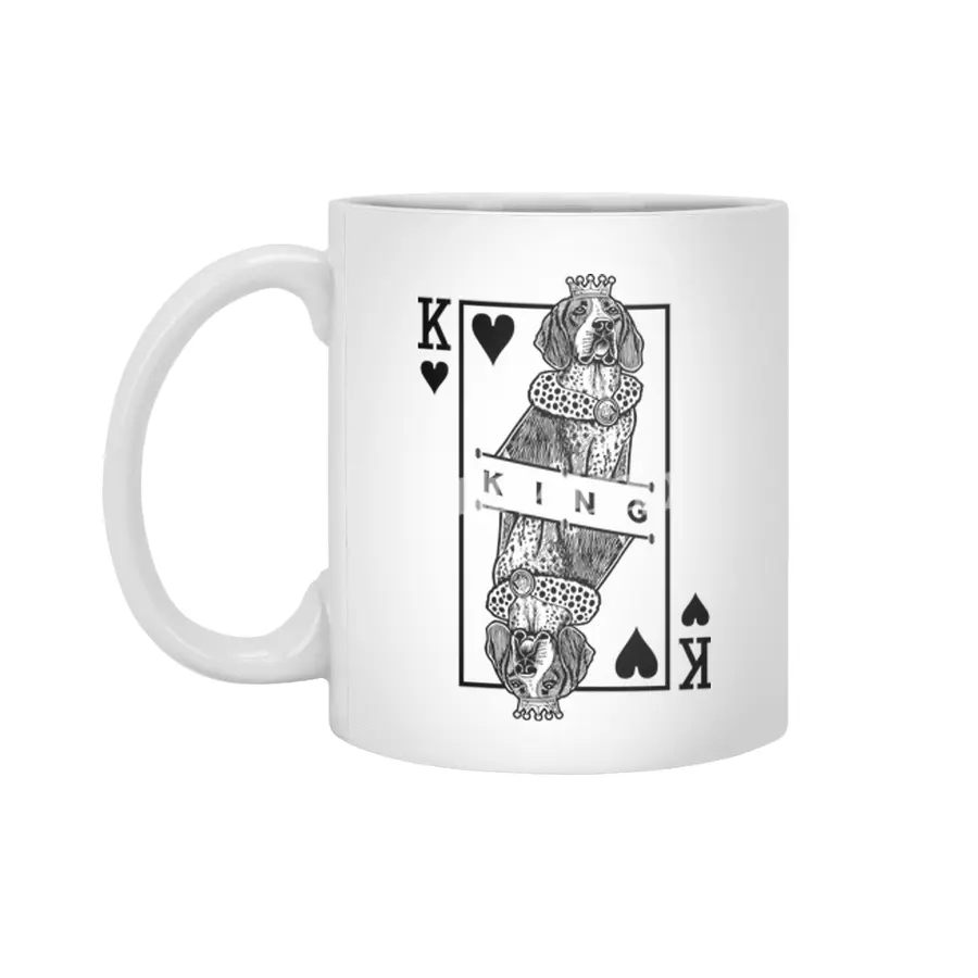 American English Coonhound King Of Hearts Beyaz Kupa