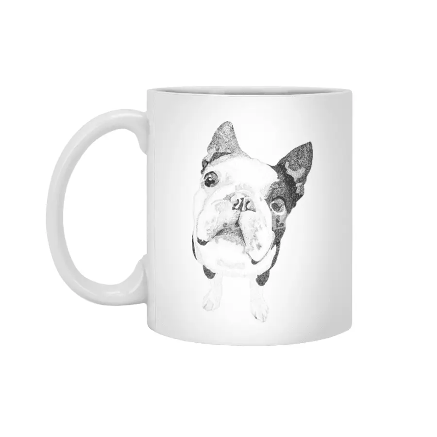 Boston Terrier Beyaz Kupa