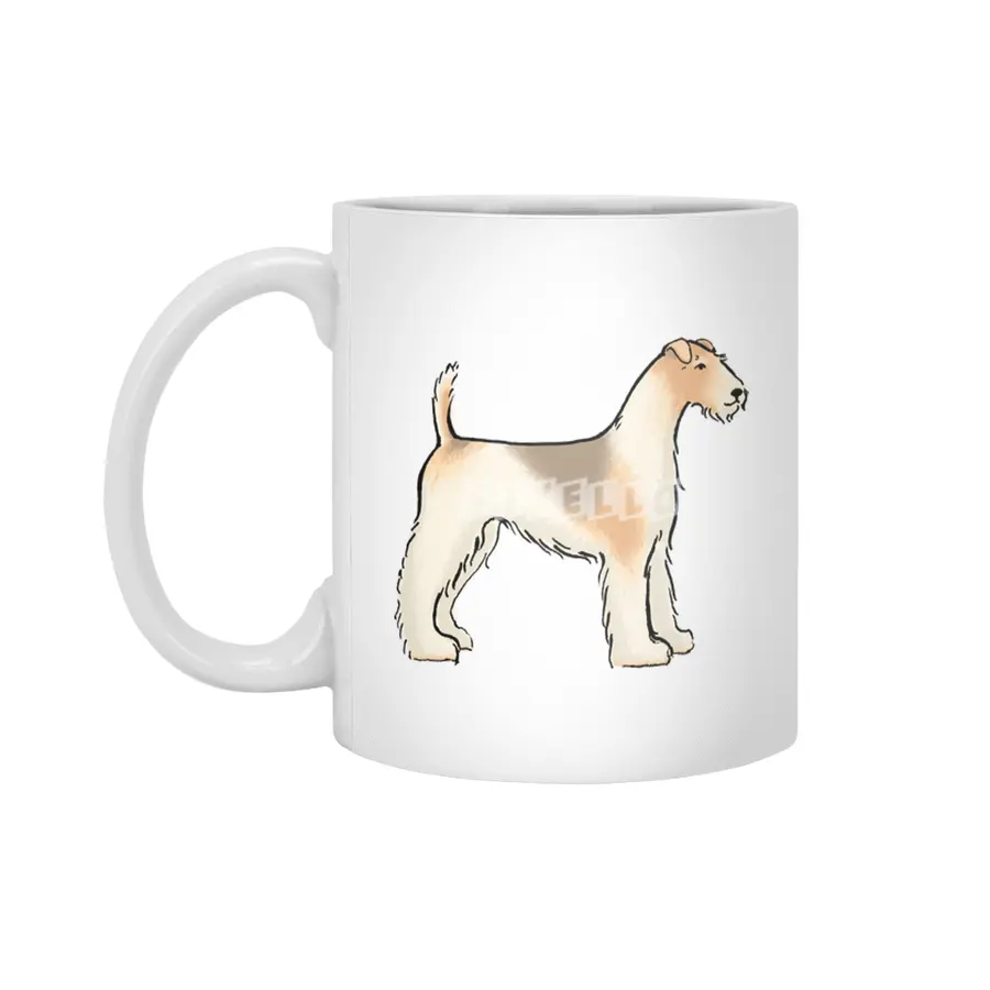 Fox Terrier, cute dog, ink sketch Beyaz Kupa