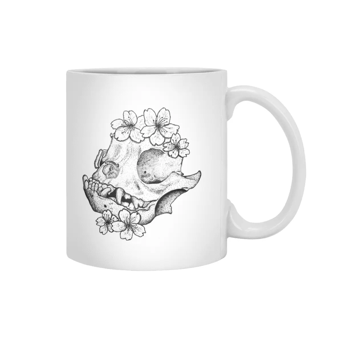 Boston Terrier Skull Beyaz Kupa