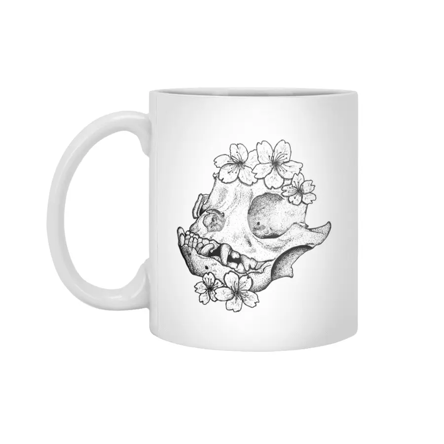Boston Terrier Skull Beyaz Kupa
