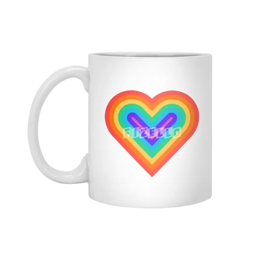 Rainbow Heartbeat Beyaz Kupa