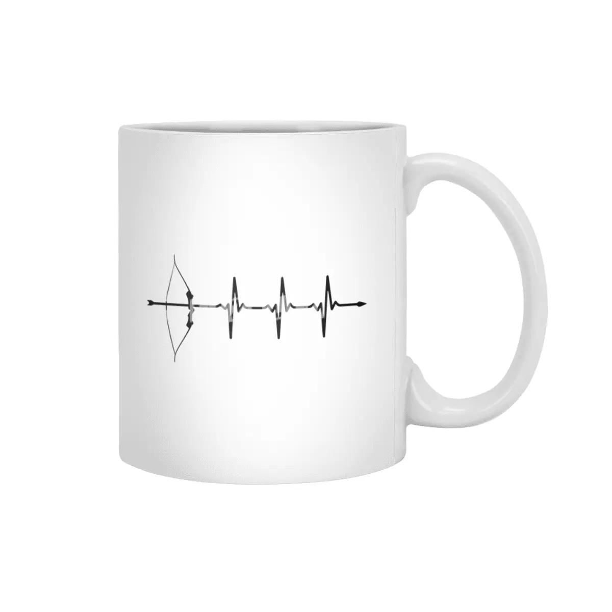 Archers Bow and Arrow Heartbeat Ecg Style Pulse Bv Beyaz Kupa
