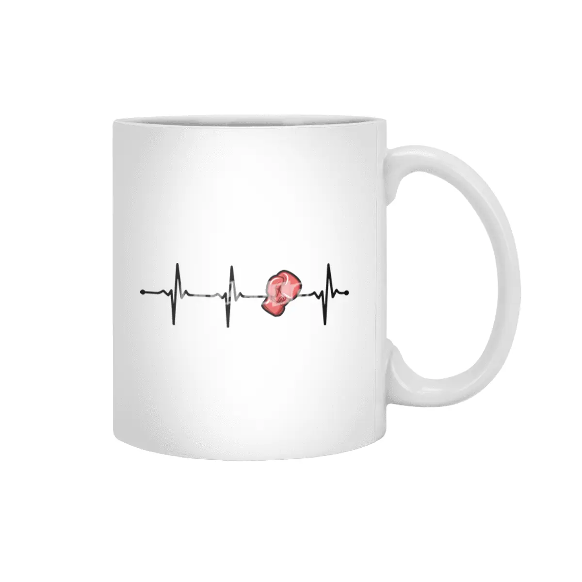 Boxing Glove Heartbeat Ecg for Box Fighters Bv Beyaz Kupa