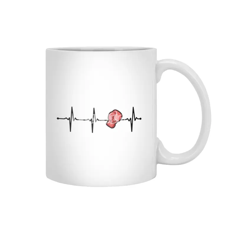 Boxing Glove Heartbeat Ecg for Box Fighters Bv Beyaz Kupa