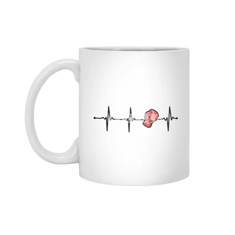Boxing Glove Heartbeat Ecg for Box Fighters Bv Beyaz Kupa