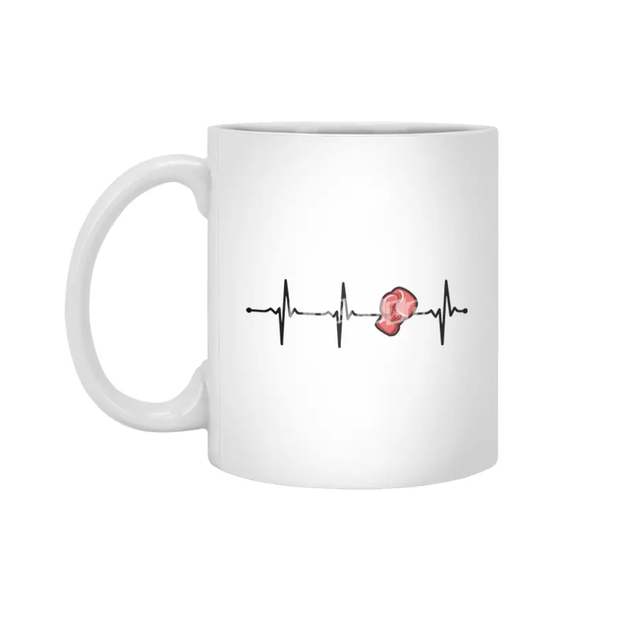 Boxing Glove Heartbeat Ecg for Box Fighters Bv Beyaz Kupa
