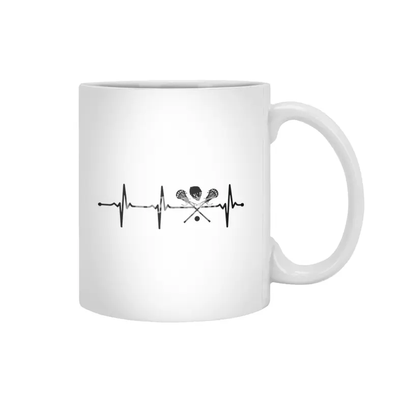 Lacrosse Heartbeat Pulse ECG for Lax Lovers Bv Beyaz Kupa