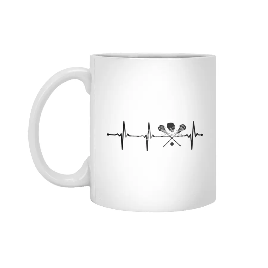 Lacrosse Heartbeat Pulse ECG for Lax Lovers Bv Beyaz Kupa