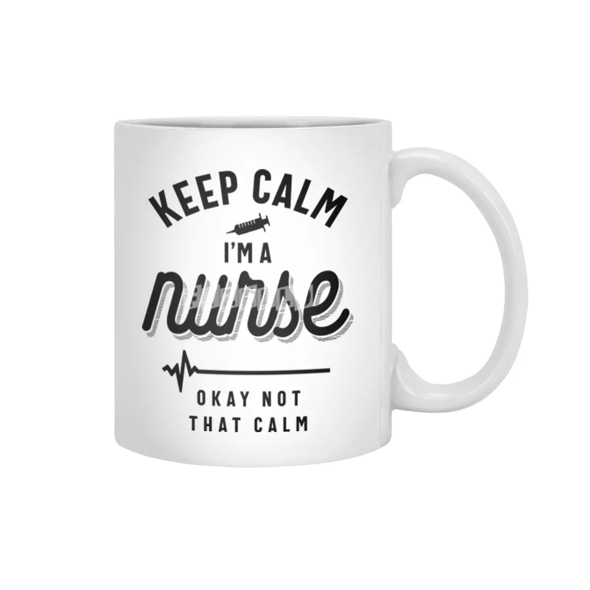 Keep Calm I'm A Nurse T Shirt Funny Heartbeat Beyaz Kupa
