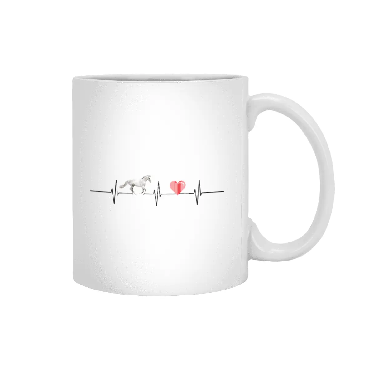 Horse Horse Love Heart Heartbeat Riding Beyaz Kupa
