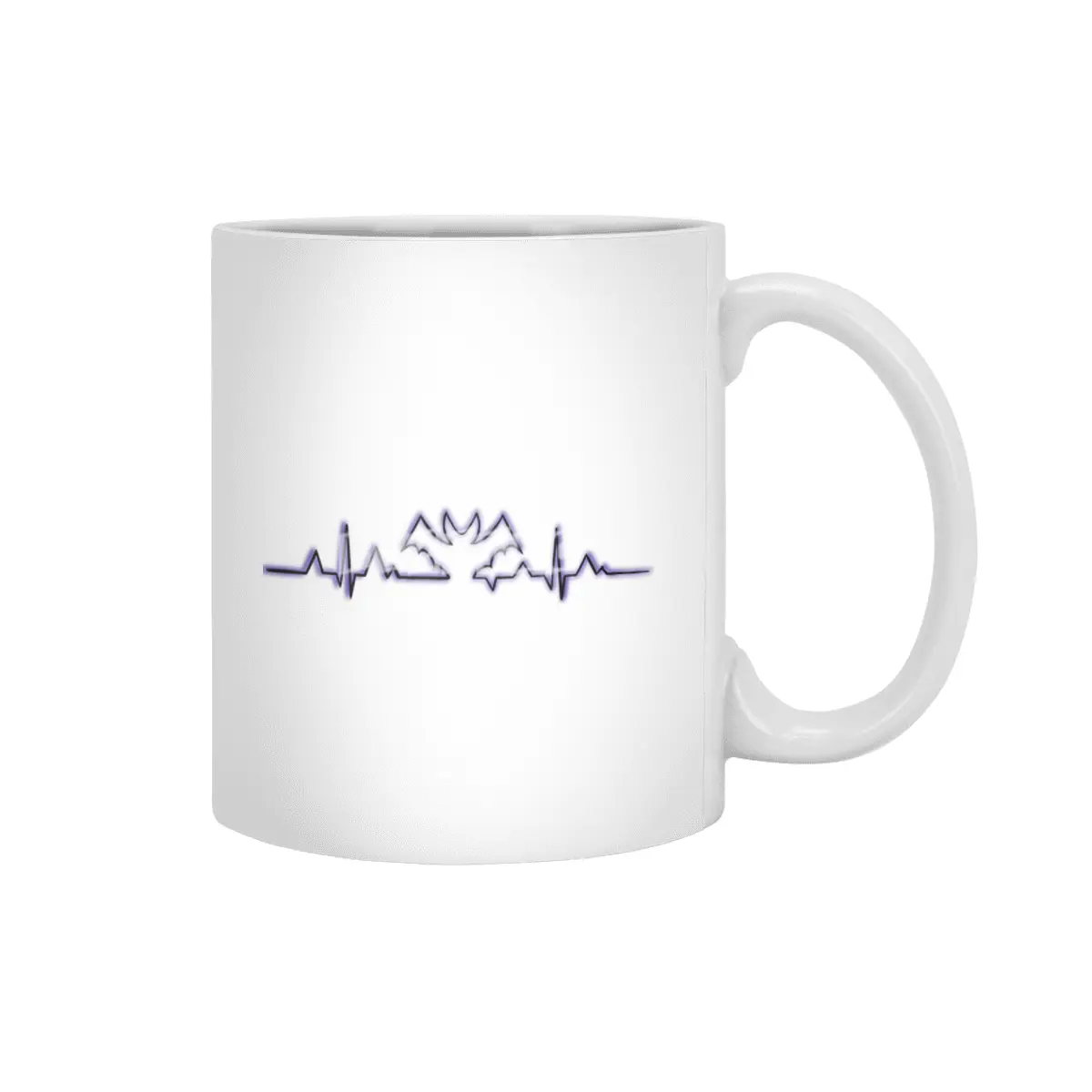 Purple Bats in my Heart - Halloween Heartbeat Beyaz Kupa