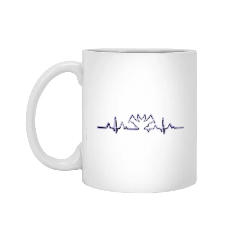 Purple Bats in my Heart - Halloween Heartbeat Beyaz Kupa