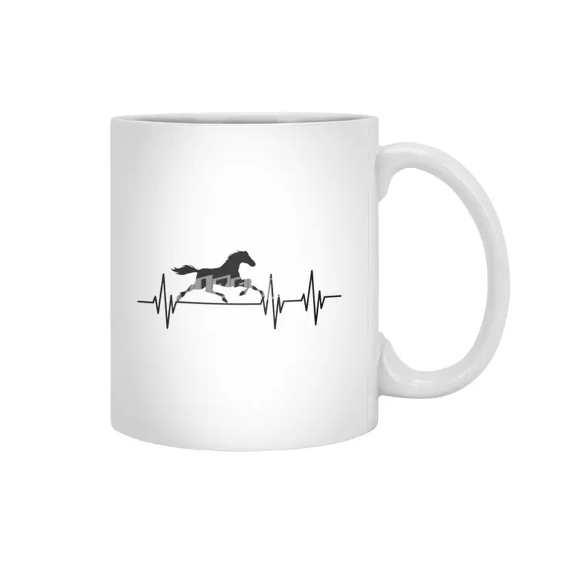 Horse Heartbeat Rider Pulse Gift horses Beyaz Kupa