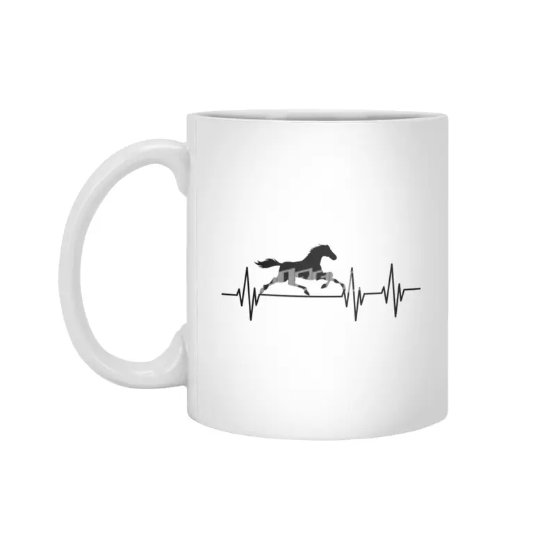 Horse Heartbeat Rider Pulse Gift horses Beyaz Kupa