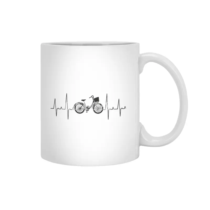 Heartbeat City Bike Bicycle Pulse Heartbeat Beyaz Kupa
