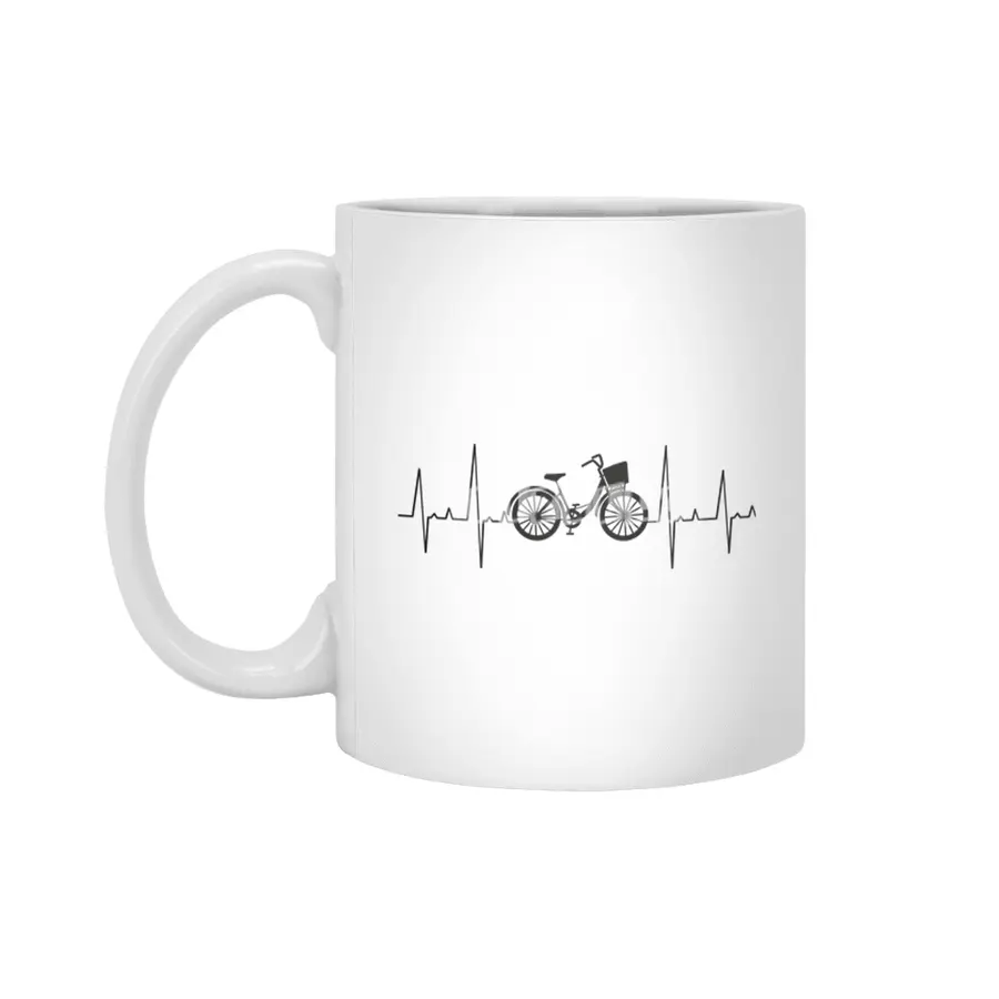 Heartbeat City Bike Bicycle Pulse Heartbeat Beyaz Kupa