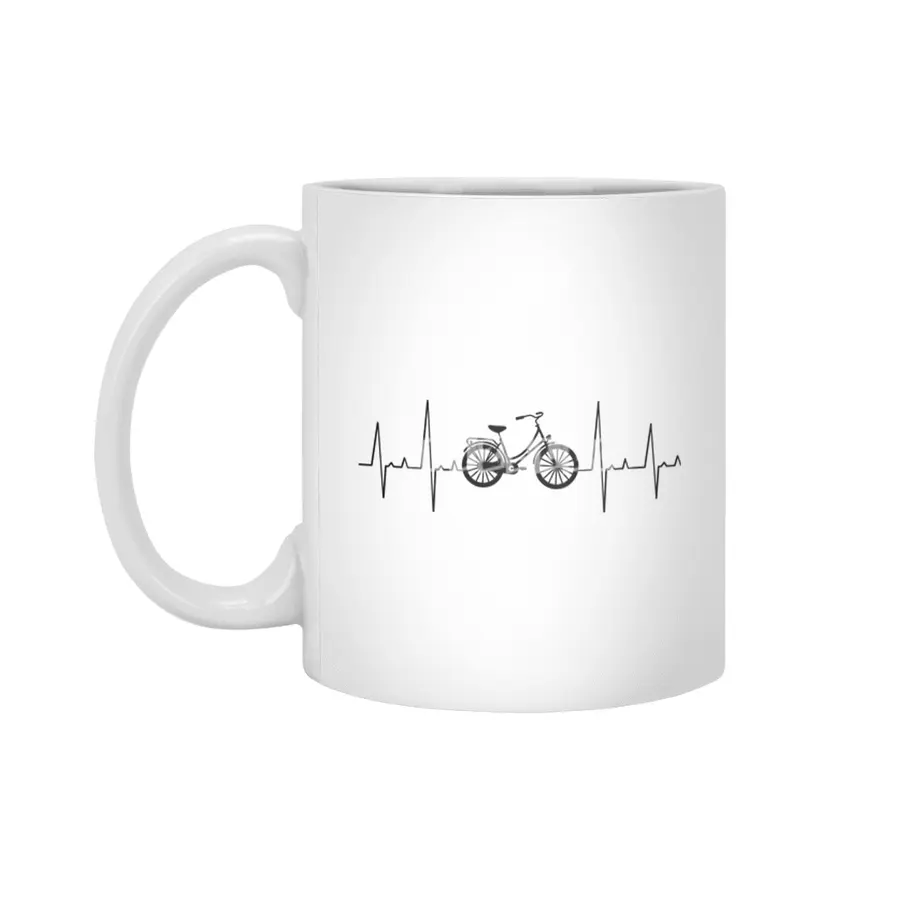 Heartbeat Dutch Bike Bicycle Pulse Heartbeat Beyaz Kupa