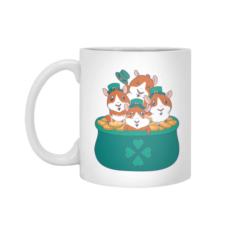 Guinea Pigs St Patricks Day Pot of Gold Beyaz Kupa