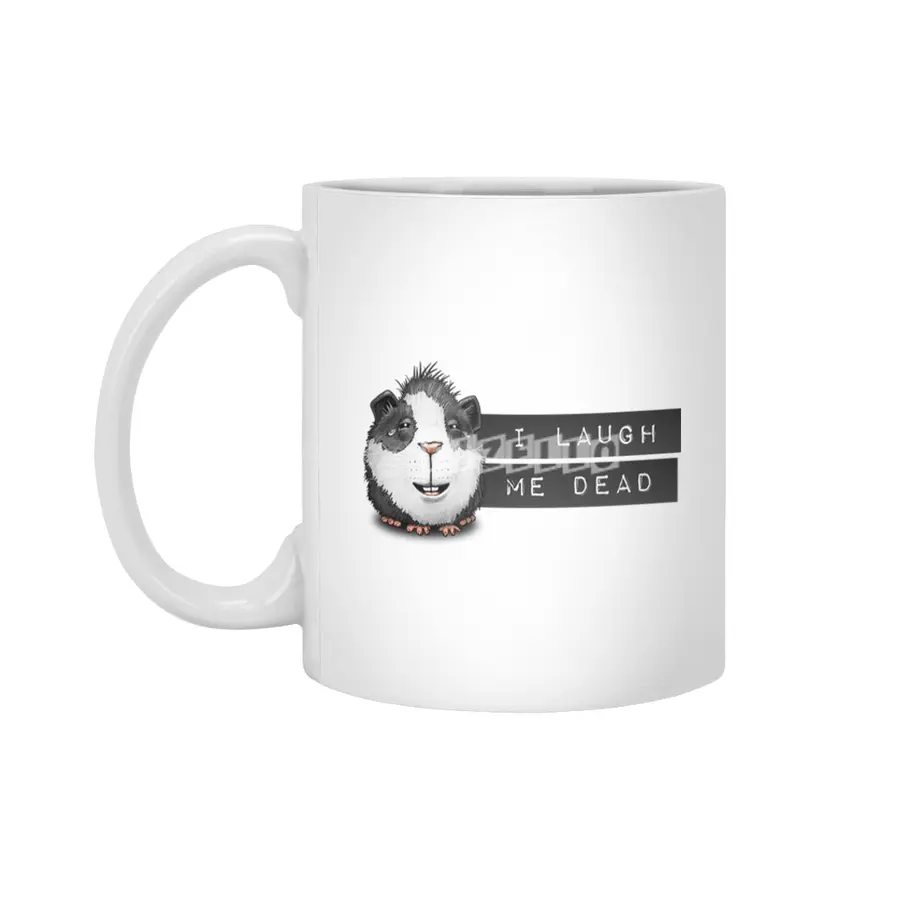 I Laugh Me Dead Guinea Pig Denglisch Beyaz Kupa