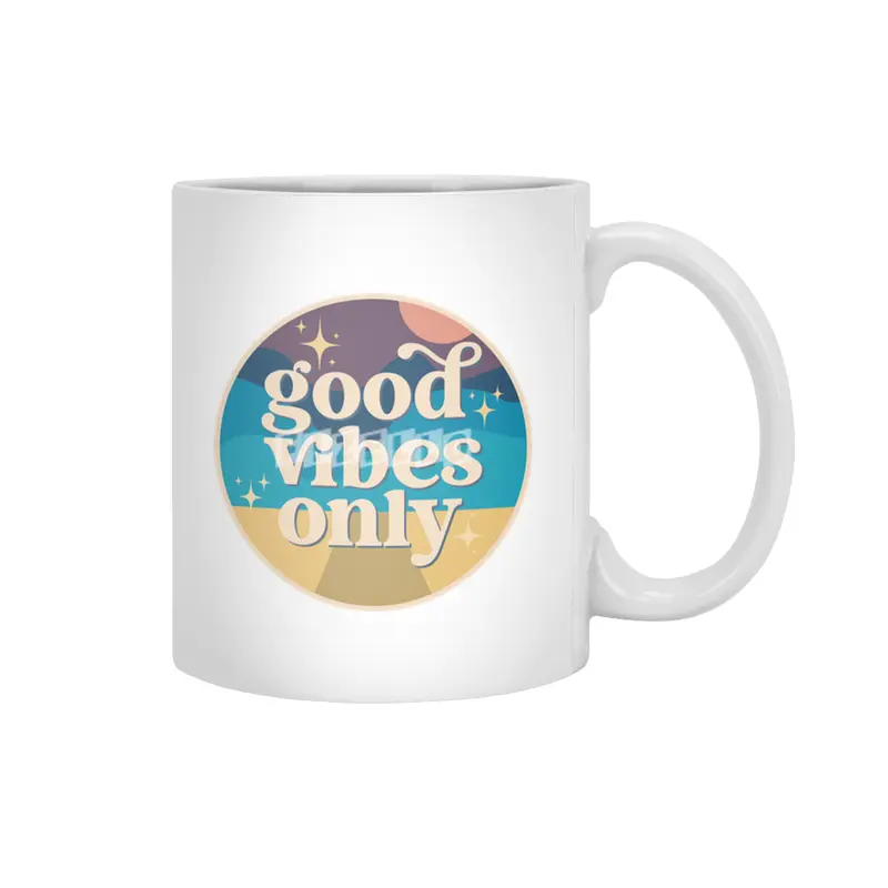 Desert Serenity: Good Vibes Only Beyaz Kupa