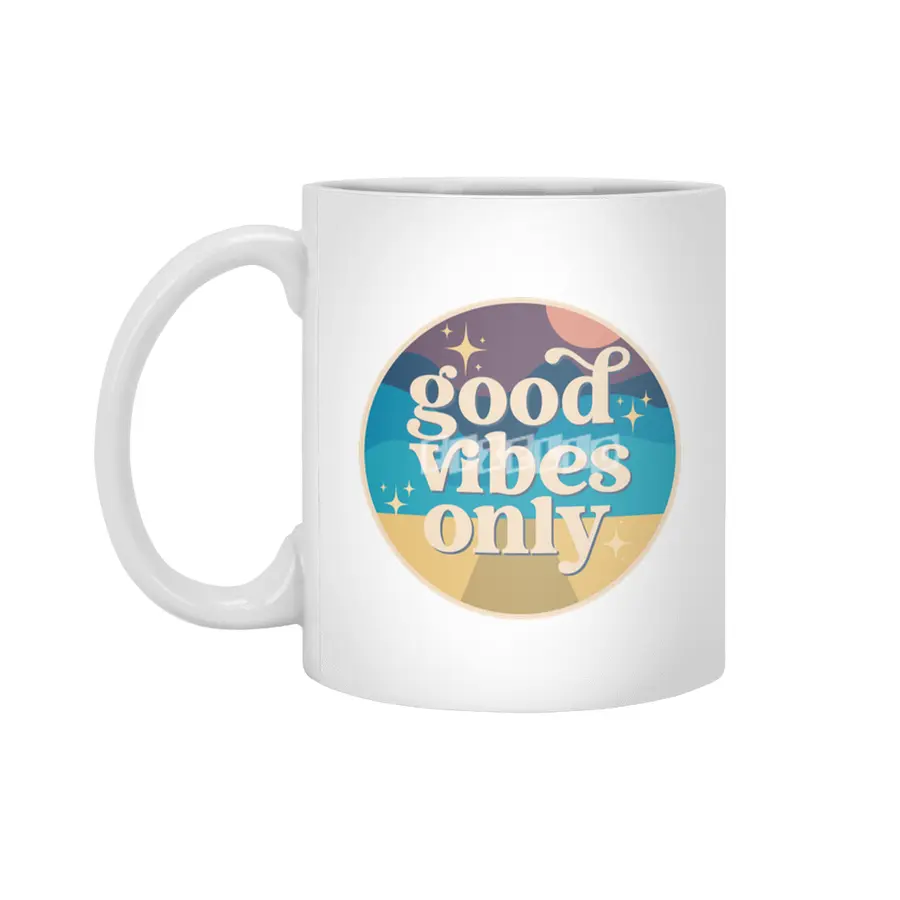 Desert Serenity: Good Vibes Only Beyaz Kupa