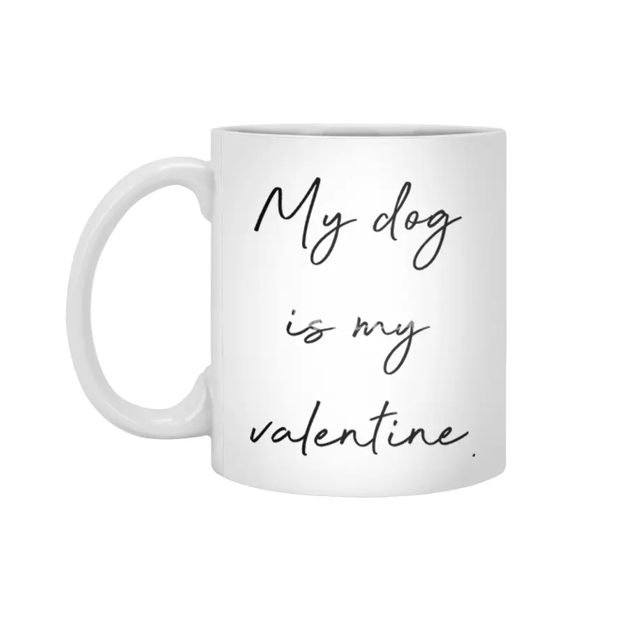 My dog is my valentine. Beyaz Kupa