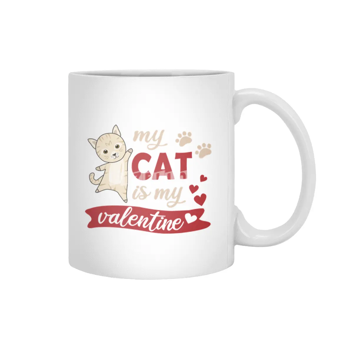 Cute Cat Valentine's Day My Cat Is My Valentine Beyaz Kupa