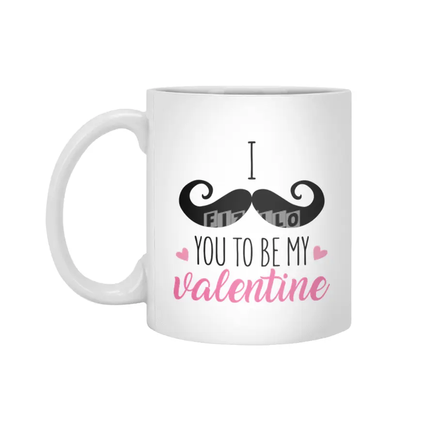 I Moustache You To Be My Valentine Beyaz Kupa