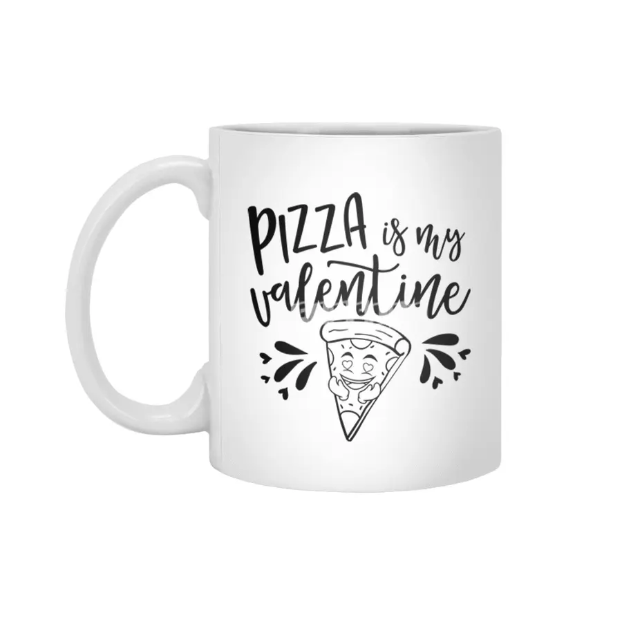 PIzza Is My Valentine Beyaz Kupa