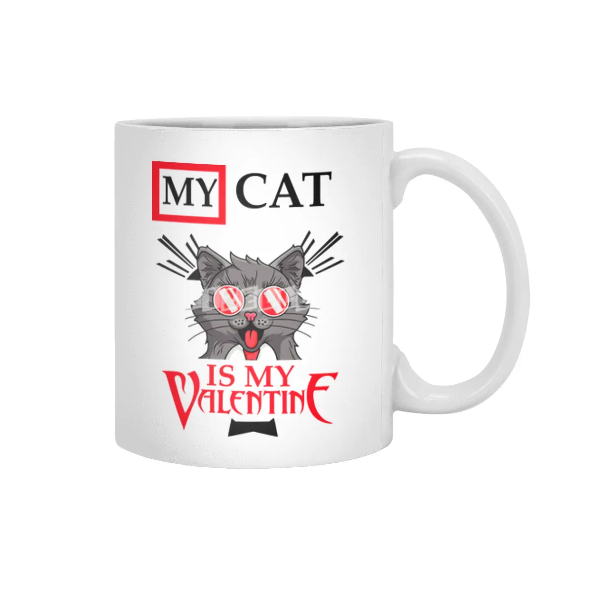 my cat is my valentine Beyaz Kupa