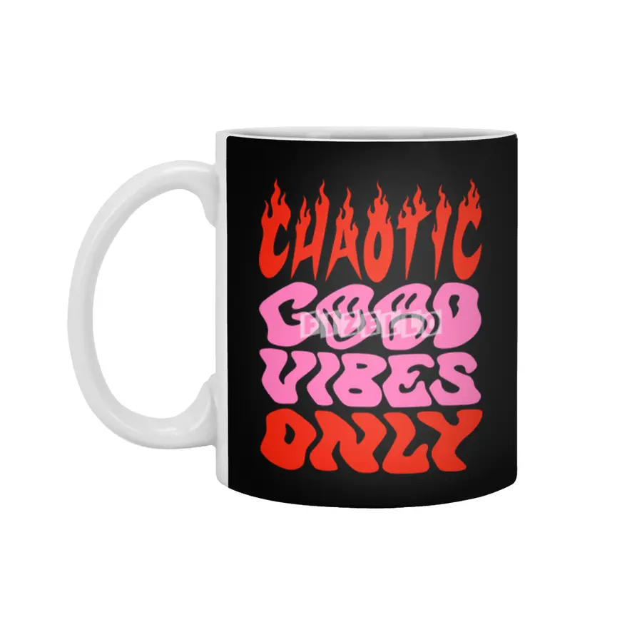 Chaotic Good Vibes Only Beyaz Kupa