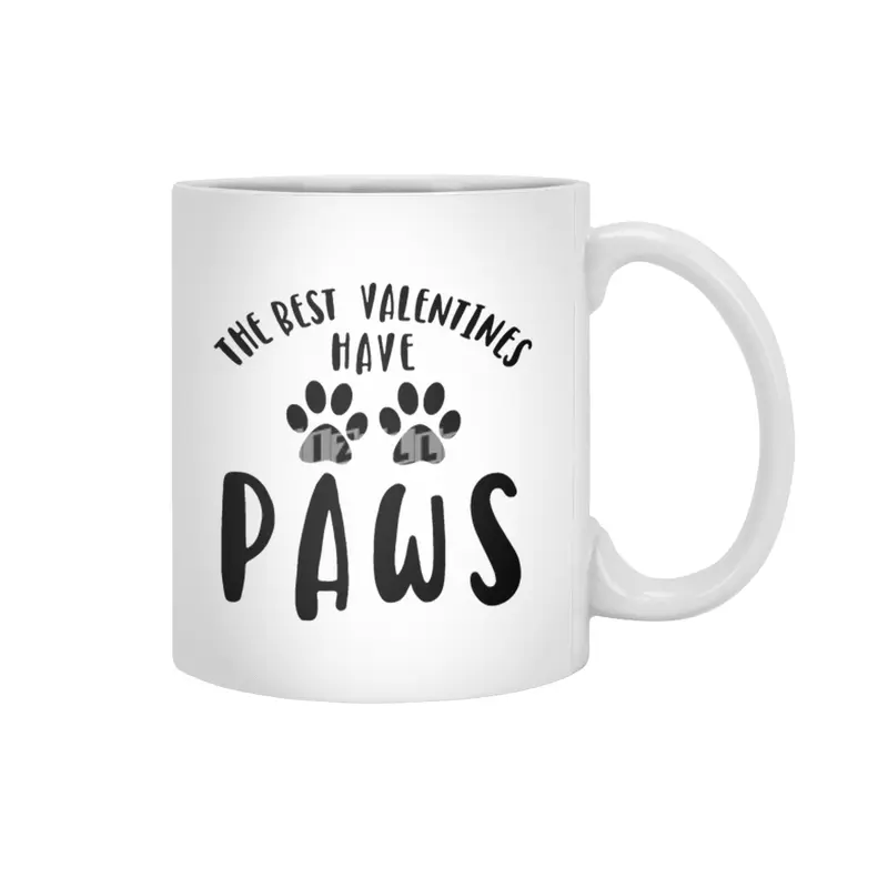 The best valentines have paws, My Valentine has Paws, Dog Valentines Day Beyaz Kupa