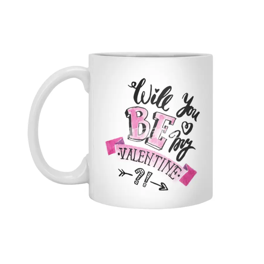 Will you be my Valentine?! Beyaz Kupa