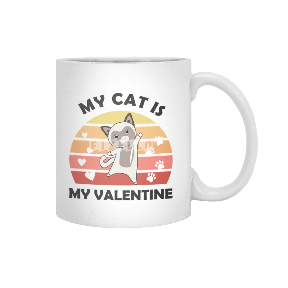 My Cat Is My Valentine Cats Siamese Cat Vintage Beyaz Kupa