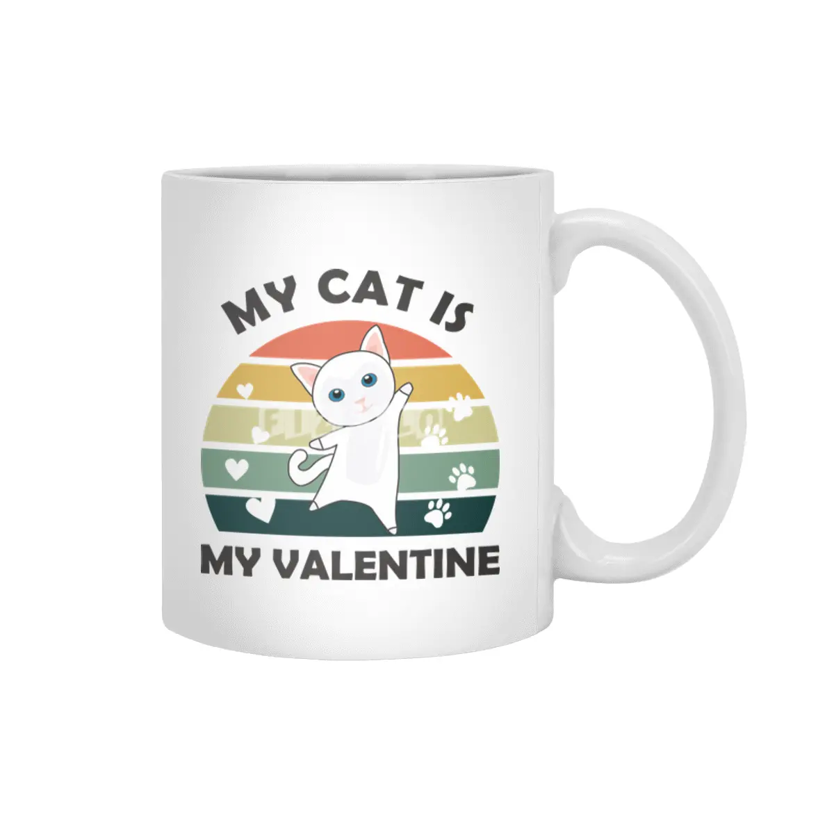 My Cat Is My Valentine Cats Vintage Cute Animals Beyaz Kupa