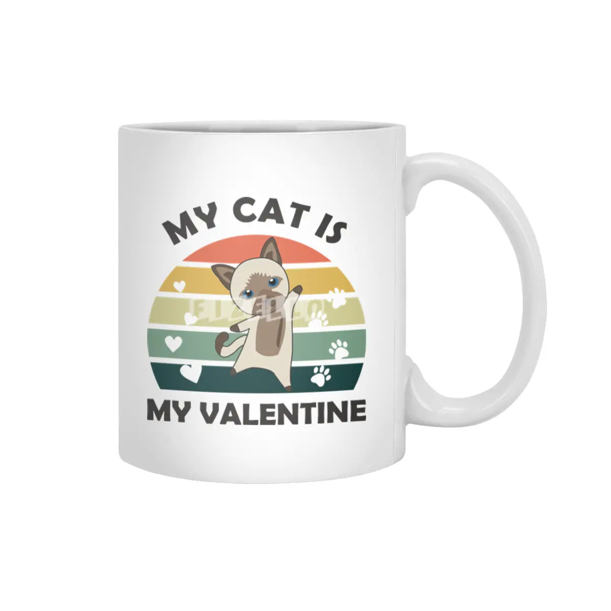 My Cat Is My Valentine Cats Vintage Siamese Cat Beyaz Kupa