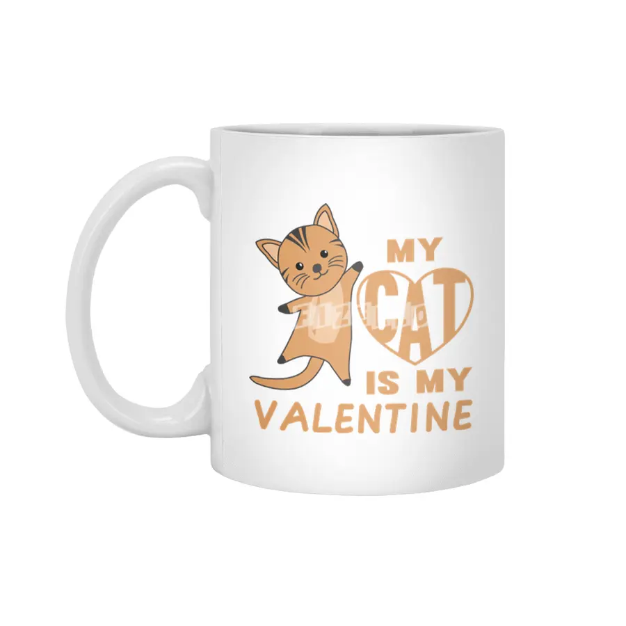 My Cat Is My Valentine Cute Cats For Women Beyaz Kupa