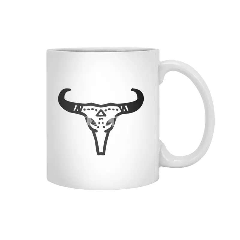 Tribal Cattle Head Beyaz Kupa