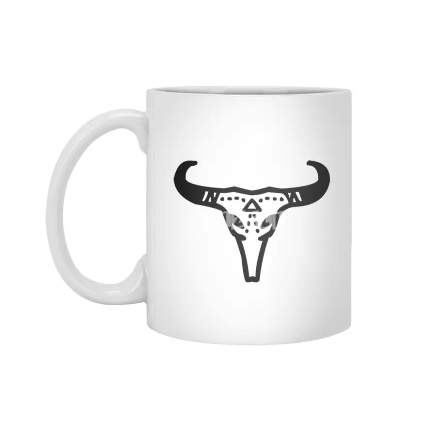 Tribal Cattle Head Beyaz Kupa