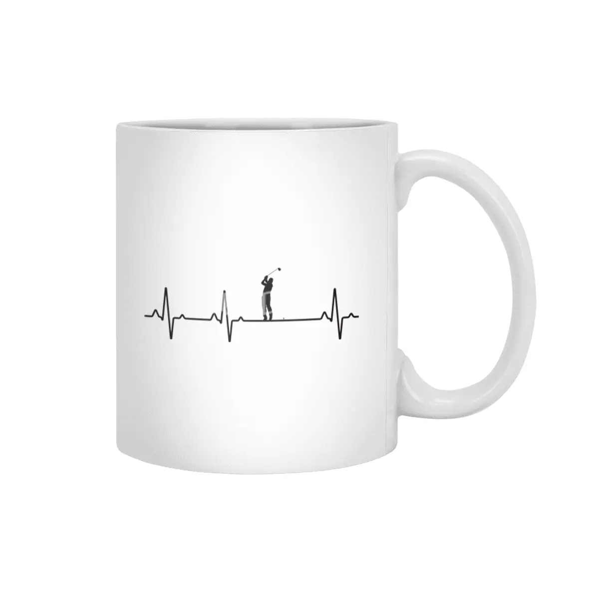Heartbeat I EKG I Golf I Golfer I Ball I Gift Beyaz Kupa