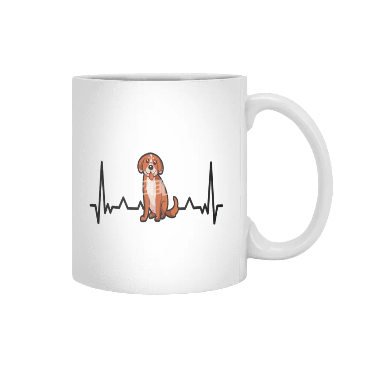 Cute Dog Puppy Heartbeat for Dog Lovers Beyaz Kupa