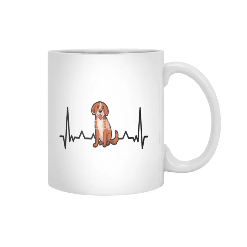 Cute Dog Puppy Heartbeat for Dog Lovers Beyaz Kupa